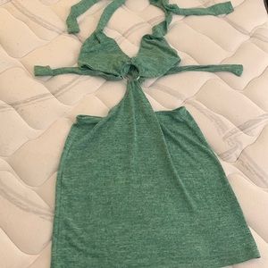 Green body con dress